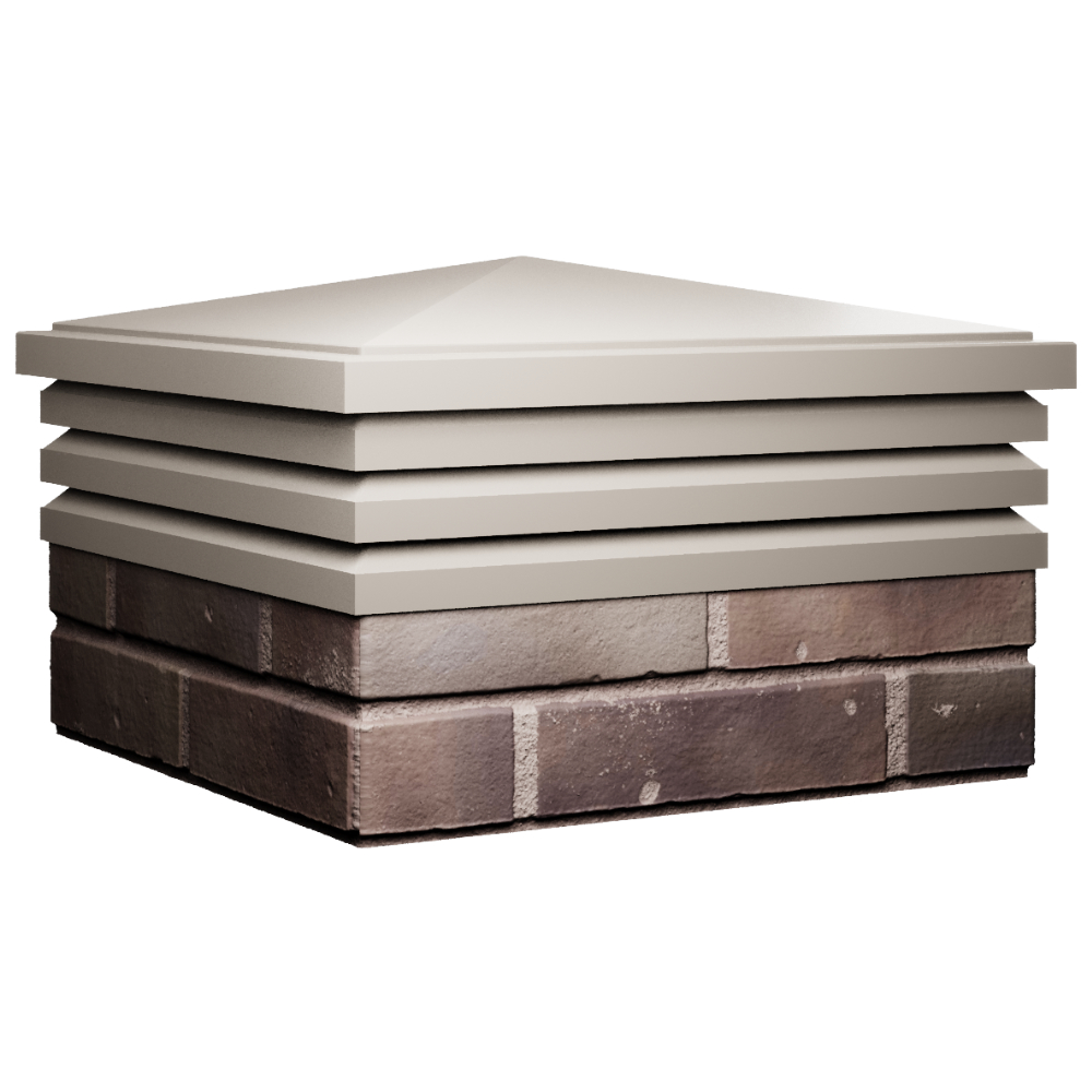 Колпак Zking Бона ХайТек Бежевый на столб 2х2 кирпича (513х513мм) в Великом Новгороде фото