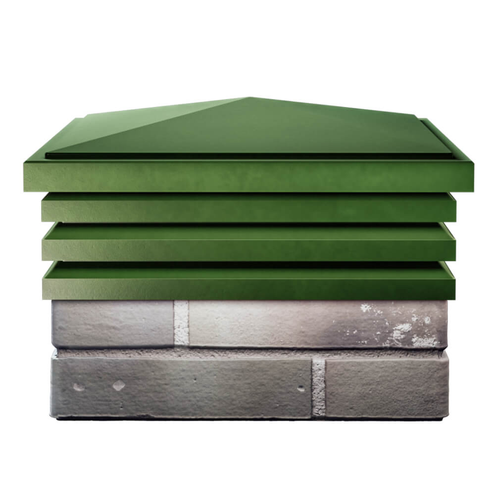 Колпак Zking Бона ХайТек Зеленый на столб 1.5х1.5 кирпича (385х385мм) Великий Новгород фото