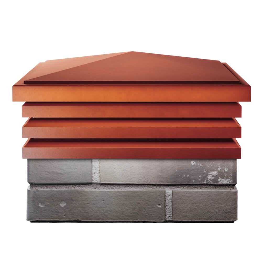 Колпак Zking Бона ХайТек Красный на столб 1.5х1.5 кирпича (385х385мм) Великий Новгород фото