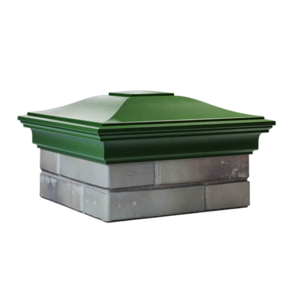 Колпак Zking Монблан Зеленый на столб 1.5х1.5 еврокирпича 0.7НФ (355х355мм) в Великом Новгороде фото