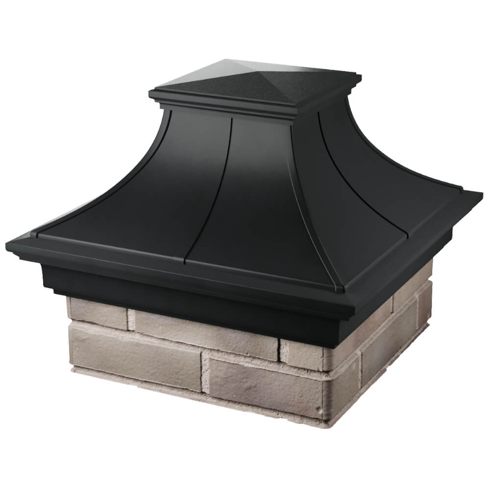Колпак Zking Монблан Премиум Черный на столб 1.5х1.5 кирпича (385х385мм) в Великом Новгороде фото