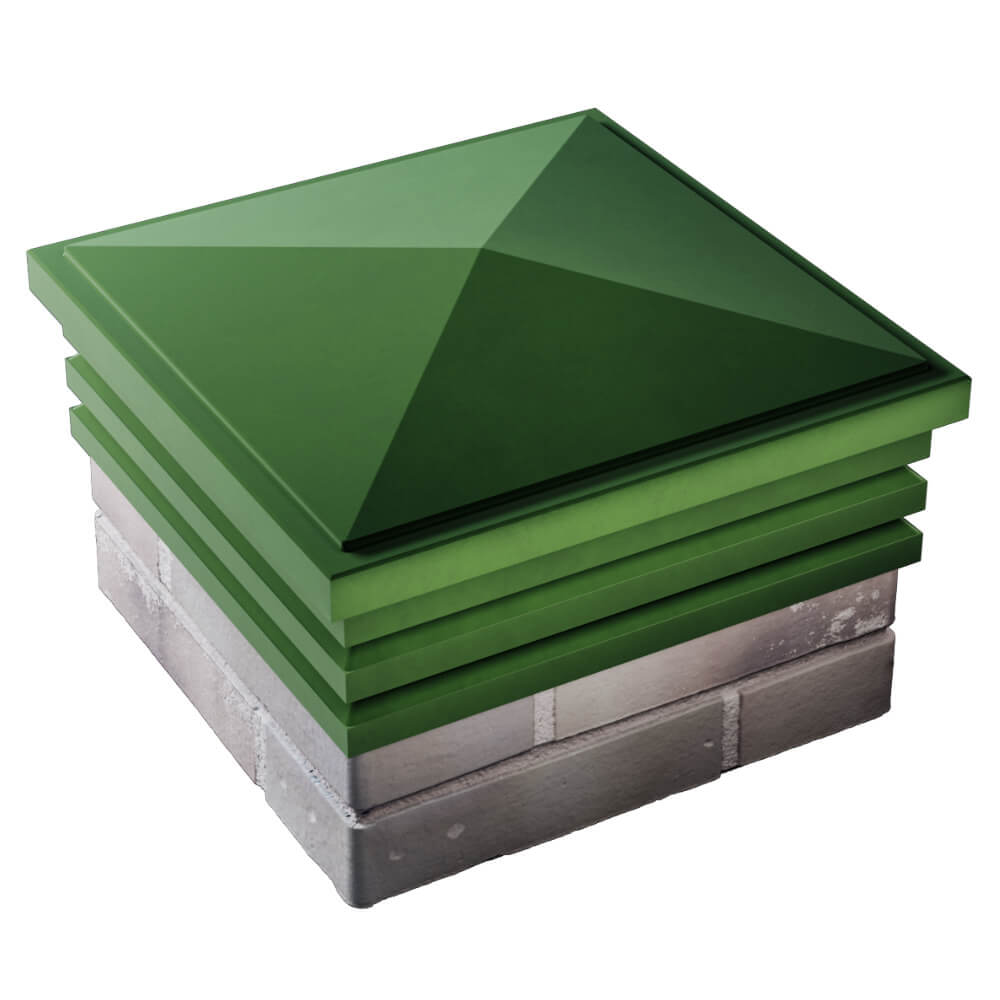 Колпак Zking Бона ХайТек Зеленый на столб 1.5х1.5 кирпича (385х385мм) в Великом Новгороде фото