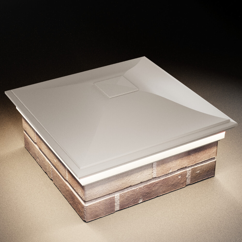 Колпак Zking Монблан Бежевый на столб 2х2 кирпича (515х515мм) c подсветкой в Великом Новгороде фото