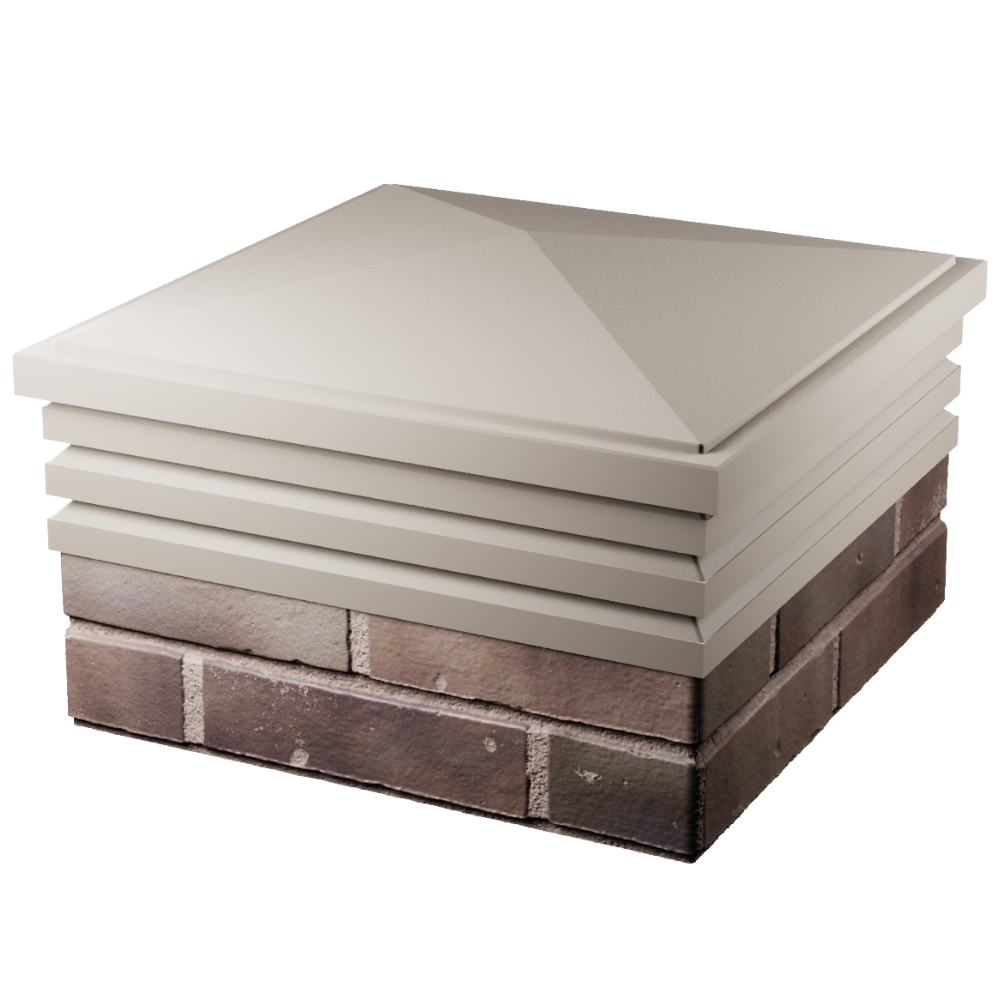 Колпак Zking Бона ХайТек Бежевый на столб 2х2 кирпича (513х513мм) в Великом Новгороде фото