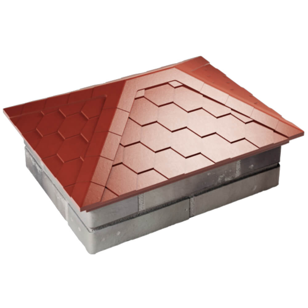 Колпак Zking Эверест Красный на столб 2х1.5 кирпича (520х390мм) Великий Новгород фото