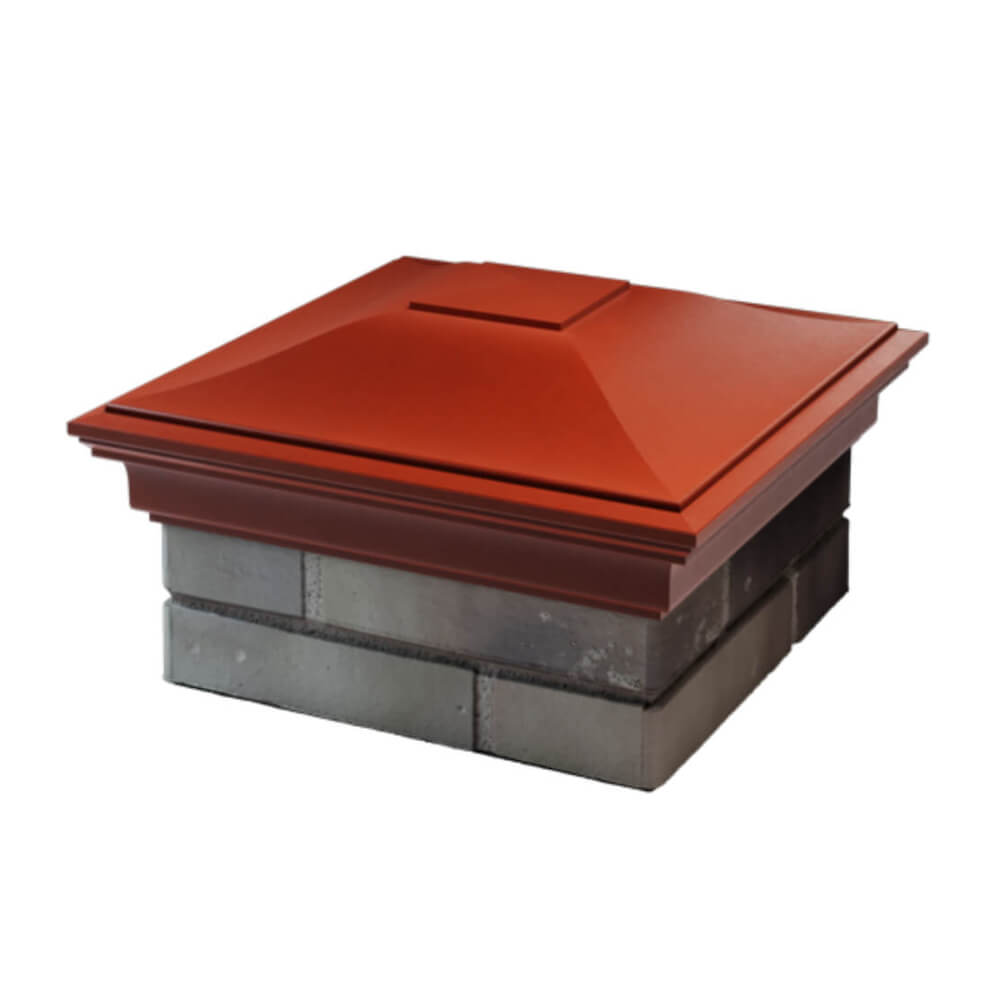 Колпак Zking Монблан Красный на столб 1.5х1.5 еврокирпича 0.7НФ (355х355мм) в Великом Новгороде фото