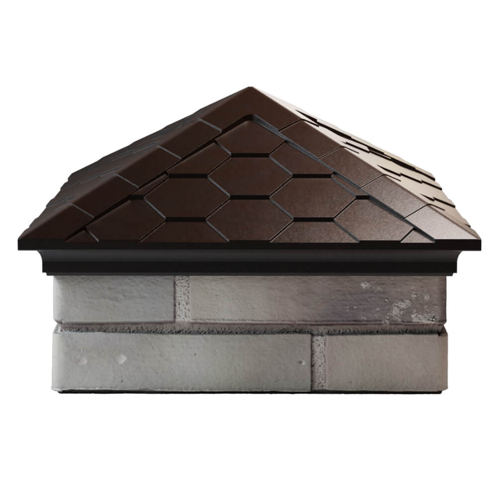 Колпак Zking Эверест Коричневый на столб 1.5х1.5 кирпича (390х390мм) Великий Новгород фото