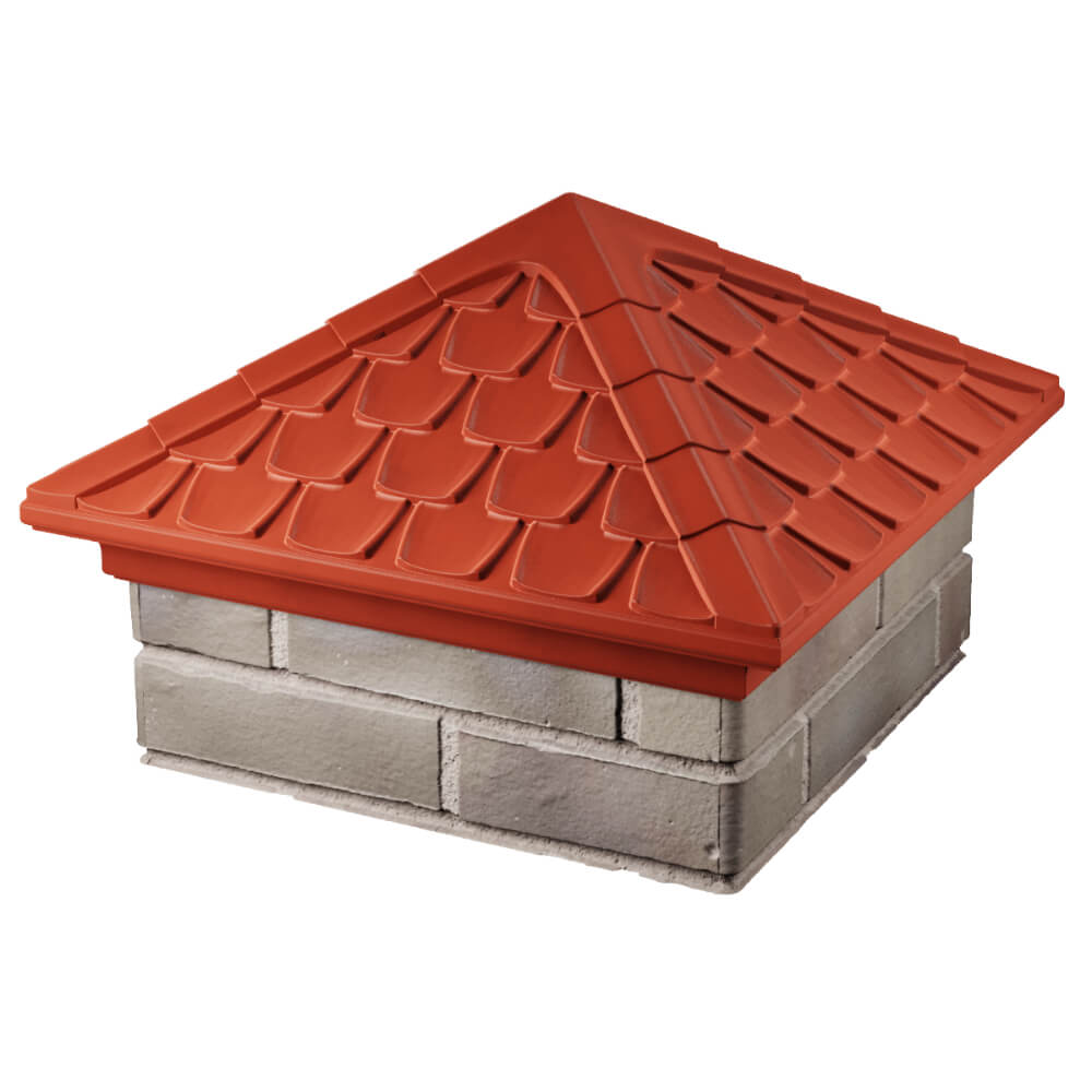 Колпак Zking Эльбрус Красный на столб 1.5х1.5 кирпича (385х385мм) в Великом Новгороде фото