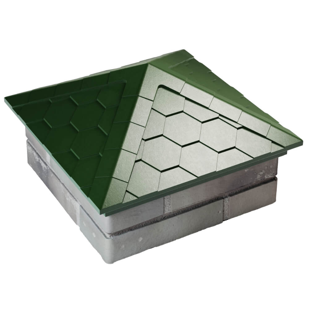 Колпак Zking Эверест Зеленый на столб 1.5х1.5 кирпича (390х390мм) в Великом Новгороде фото
