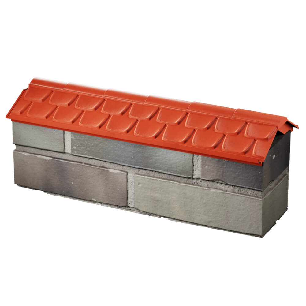 Парапет Zking Эльбрус Красный с посадкой на 0.5 кирпича (130мм) в Великом Новгороде фото