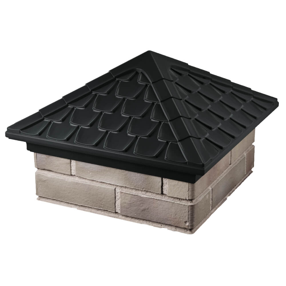 Колпак Zking Эльбрус Черный на столб 1.5х1.5 кирпича (385х385мм) в Великом Новгороде фото