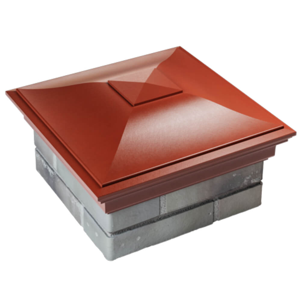 Колпак Zking Монблан Красный на столб 1.5х1.5 кирпича (385х385мм) в Великом Новгороде фото