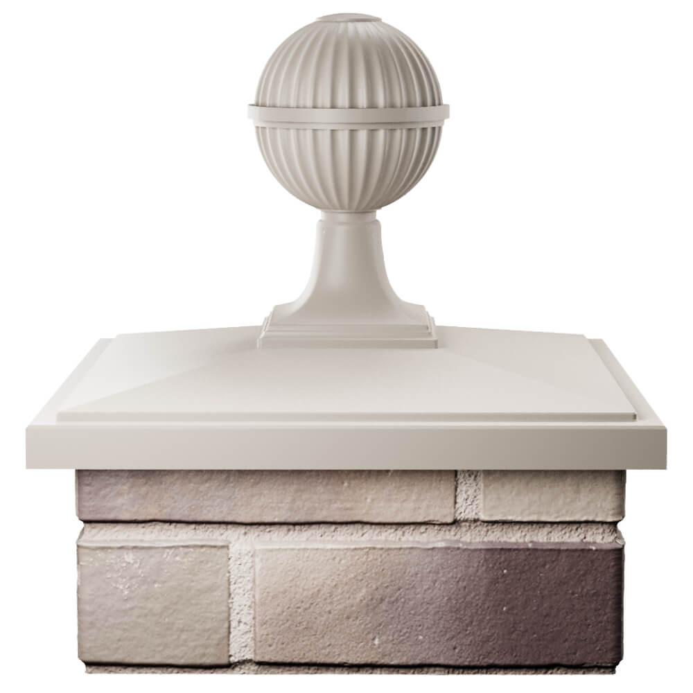 Колпак Zking БонаМоно Бежевый с шаром на столб 1.5х1.5 кирпича (385х385, 400х400мм) в сборе Великий Новгород фото