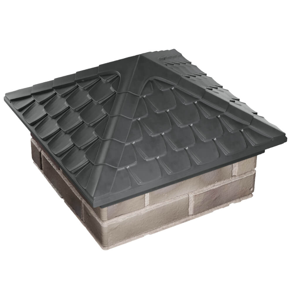 Колпак Zking Эльбрус Серый на столб 1.5х1.5 кирпича (385х385мм) в Великом Новгороде фото