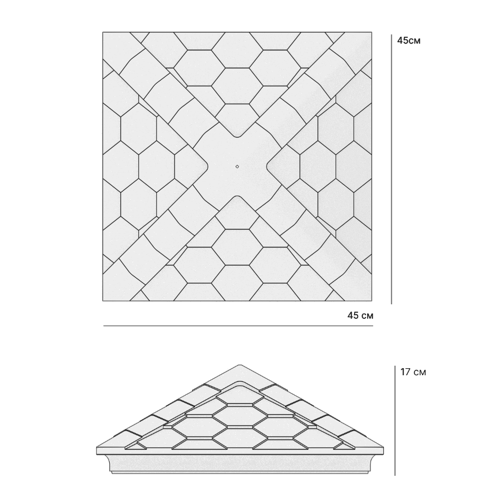 Колпак Zking Эверест Бежевый на столб 1.5х1.5 кирпича (390х390мм) в Великом Новгороде фото