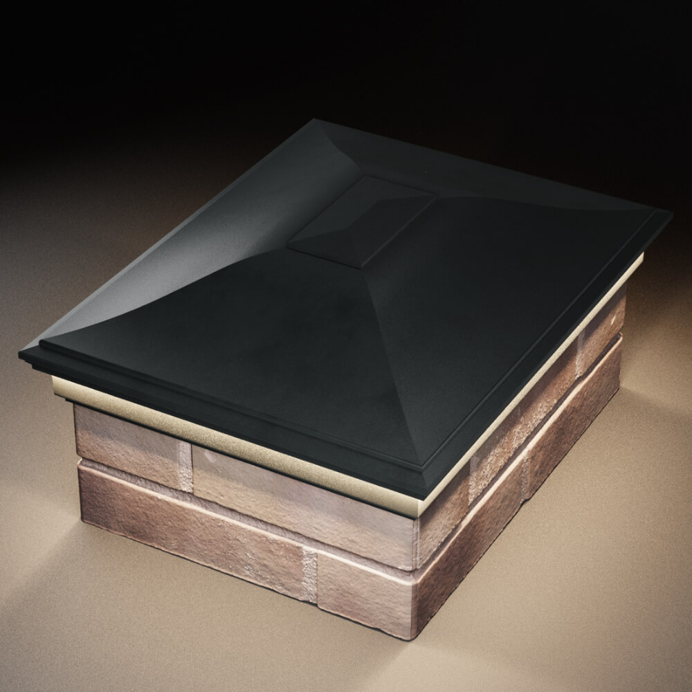 Колпак Zking Монблан Черный на столб 2х1.5 кирпича (515х385мм) c подсветкой в Великом Новгороде фото