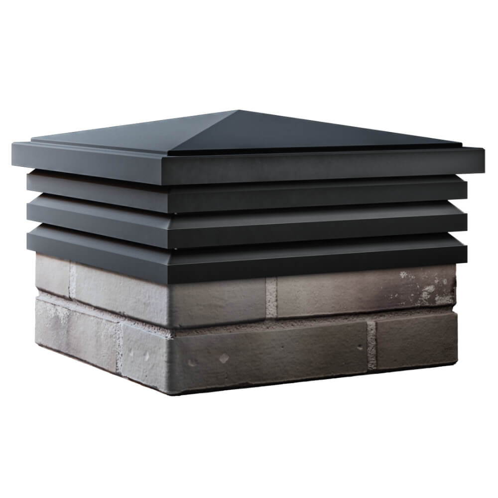 Колпак Zking Бона ХайТек Черный на столб 1.5х1.5 кирпича (385х385мм) в Великом Новгороде фото