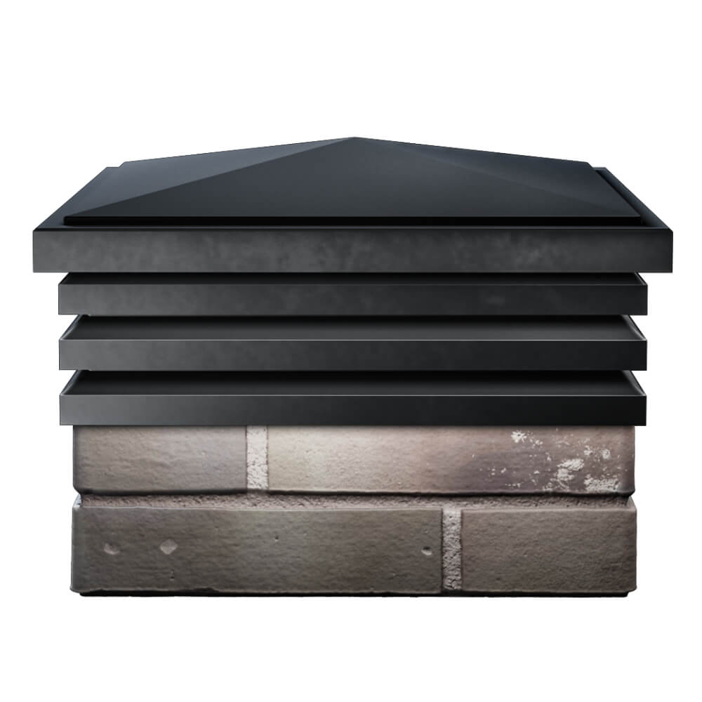 Колпак Zking Бона ХайТек Черный на столб 1.5х1.5 кирпича (385х385мм) Великий Новгород фото