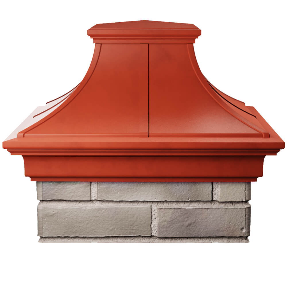 Колпак Zking Монблан Премиум Красный на столб 1.5х1.5 кирпича (385х385мм) Великий Новгород фото