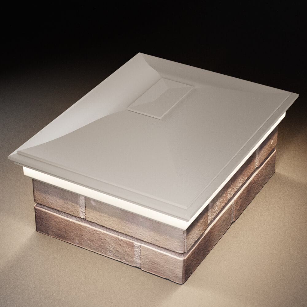 Колпак Zking Монблан Бежевый на столб 2х1.5 кирпича (515х385мм) c подсветкой в Великом Новгороде фото