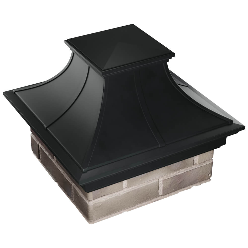 Колпак Zking Монблан Премиум Черный на столб 1.5х1.5 кирпича (385х385мм) в Великом Новгороде фото