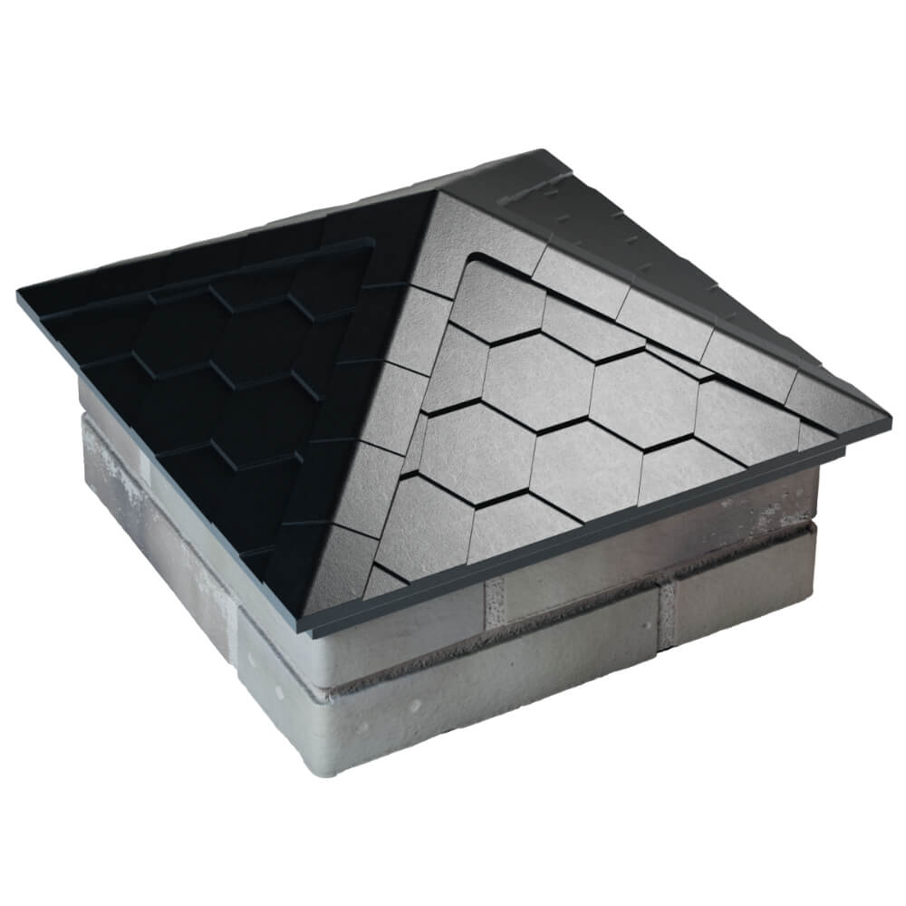 Колпак Zking Эверест Черный на столб 1.5х1.5 кирпича (390х390мм) в Великом Новгороде фото