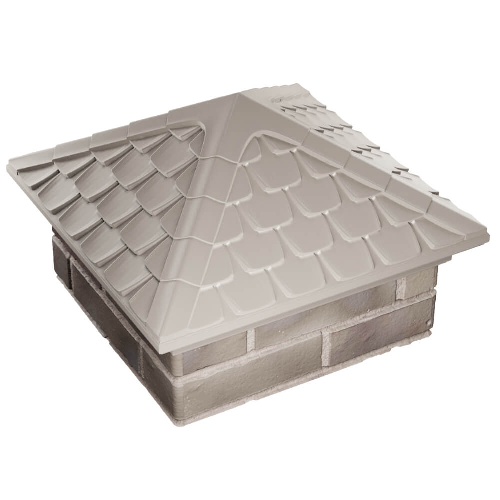 Колпак Zking Эльбрус Бежевый на столб 1.5х1.5 кирпича (385х385мм) в Великом Новгороде фото