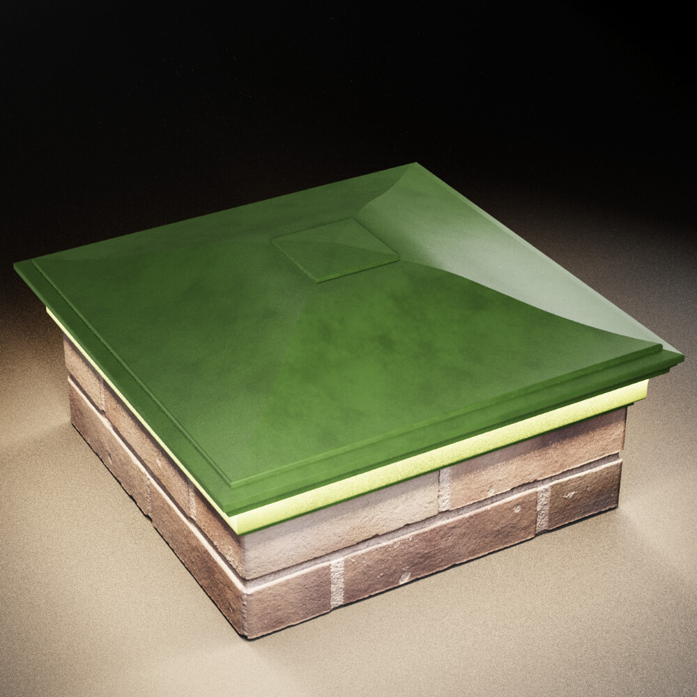 Колпак Zking Монблан Зеленый на столб 2х2 кирпича (515х515мм) c подсветкой в Великом Новгороде фото