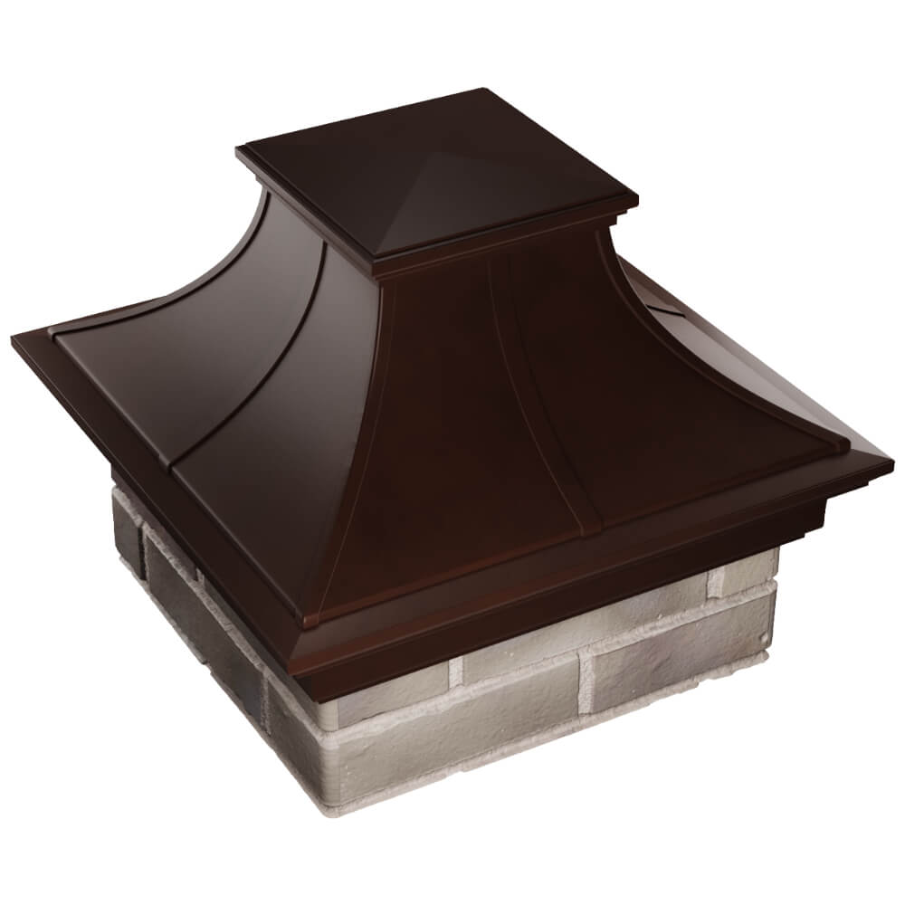 Колпак Zking Монблан Премиум Коричневый на столб 1.5х1.5 кирпича (385х385мм) в Великом Новгороде фото