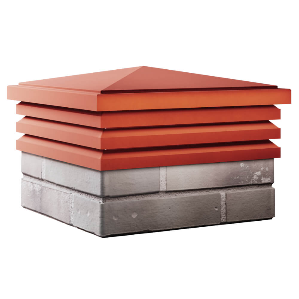 Колпак Zking Бона ХайТек Красный на столб 1.5х1.5 кирпича (385х385мм) в Великом Новгороде фото