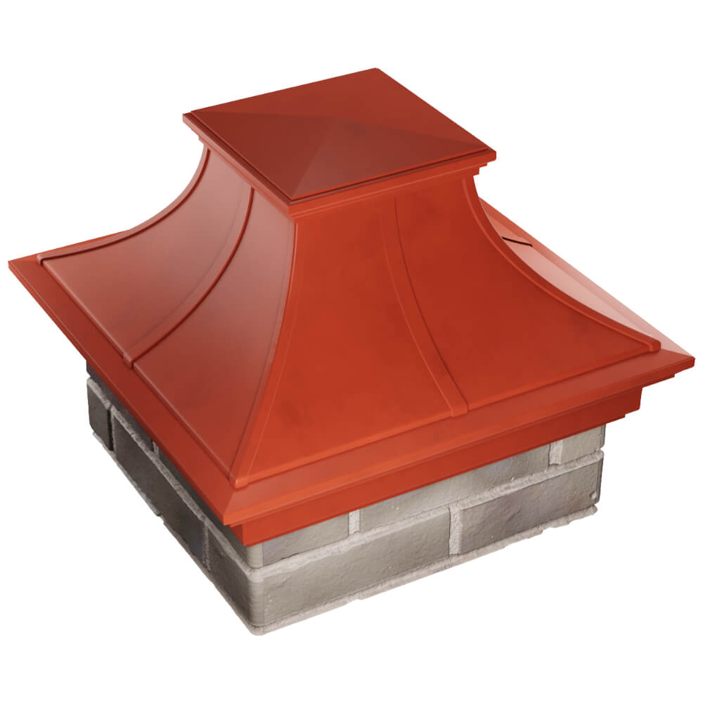 Колпак Zking Монблан Премиум Красный на столб 1.5х1.5 кирпича (385х385мм) в Великом Новгороде фото