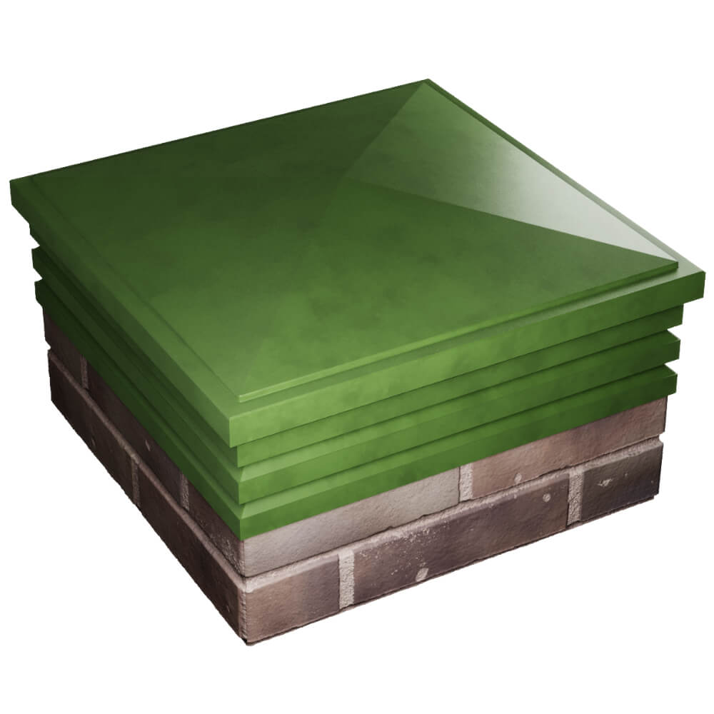 Колпак Zking Бона ХайТек Зеленый на столб 2х2 кирпича (513х513мм) в Великом Новгороде фото