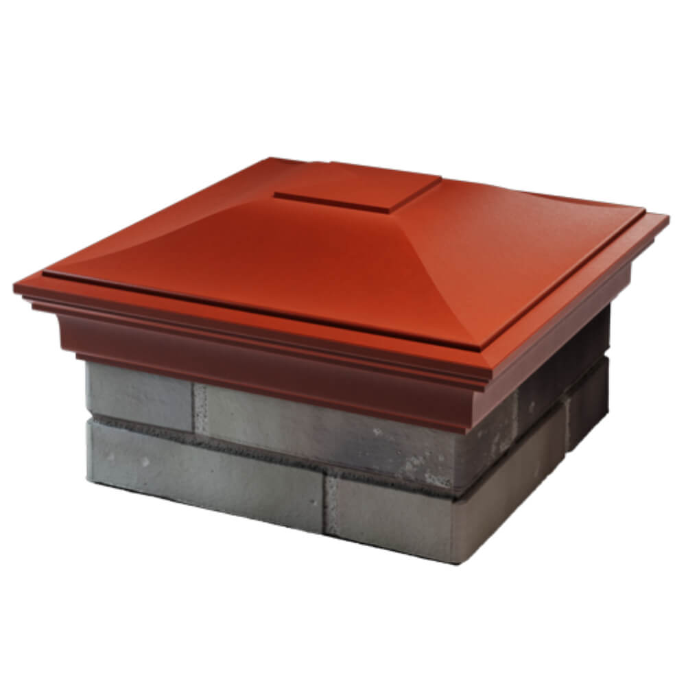 Колпак Zking Монблан Красный на столб 1.5х1.5 кирпича (385х385мм) в Великом Новгороде фото