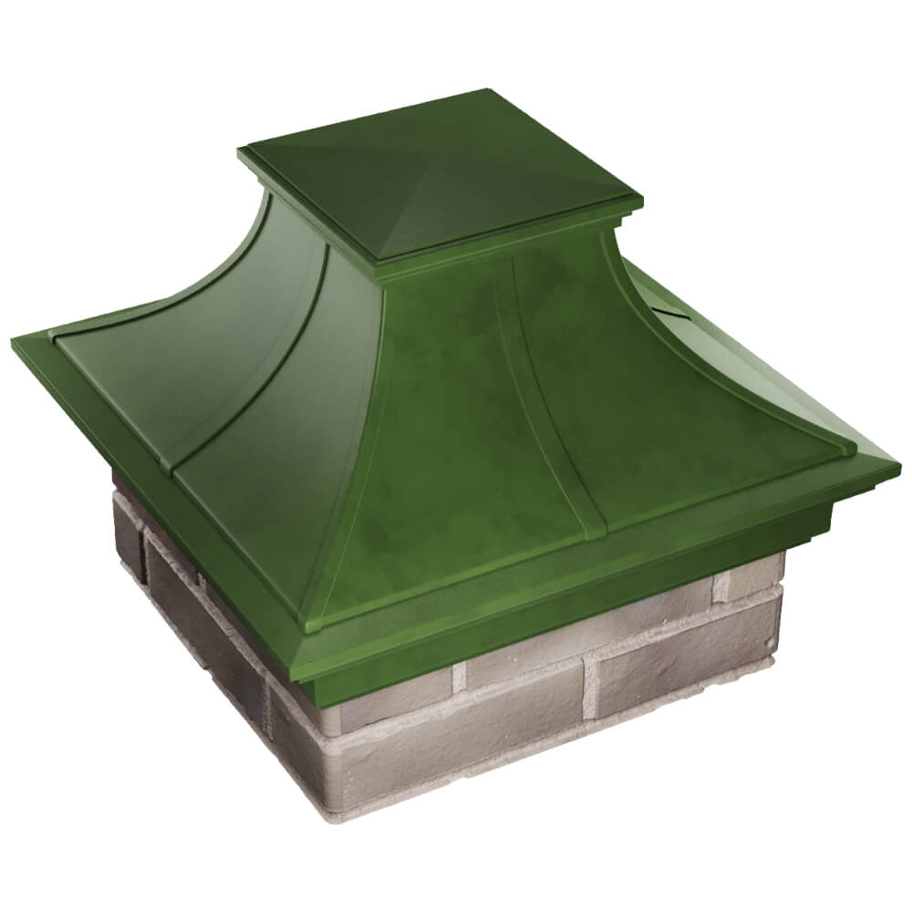 Колпак Zking Монблан Премиум Зеленый на столб 1.5х1.5 кирпича (385х385мм) в Великом Новгороде фото