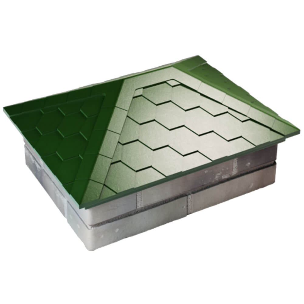 Колпак Zking Эверест Зеленый на столб 2х1.5 кирпича (520х390мм) Великий Новгород фото