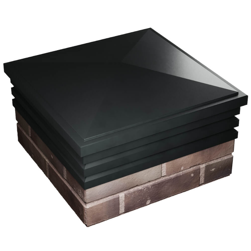 Колпак Zking Бона ХайТек Черный на столб 2х2 кирпича (513х513мм) в Великом Новгороде фото