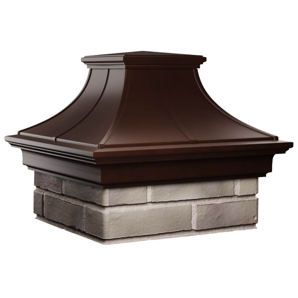 Колпак Zking Монблан Премиум Коричневый на столб 1.5х1.5 кирпича (385х385мм) в Великом Новгороде фото