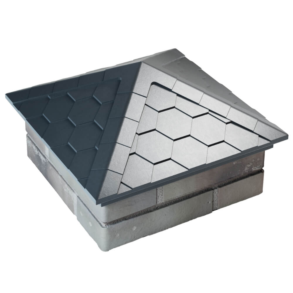 Колпак Zking Эверест Серый на столб 1.5х1.5 кирпича (390х390мм) в Великом Новгороде фото