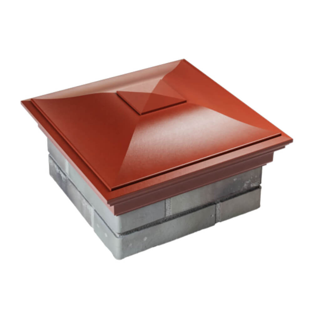 Колпак Zking Монблан Красный на столб 1.5х1.5 еврокирпича 0.7НФ (355х355мм) в Великом Новгороде фото