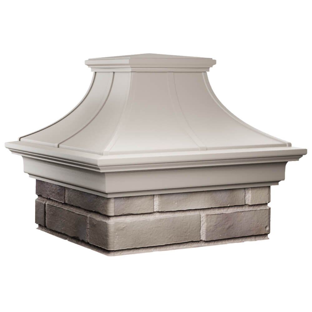 Колпак Zking Монблан Премиум Бежевый на столб 1.5х1.5 кирпича (385х385мм) в Великом Новгороде фото