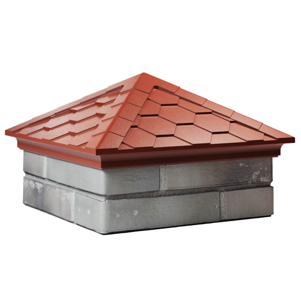 Колпак Zking Эверест Красный на столб 1.5х1.5 кирпича (390х390мм) в Великом Новгороде фото