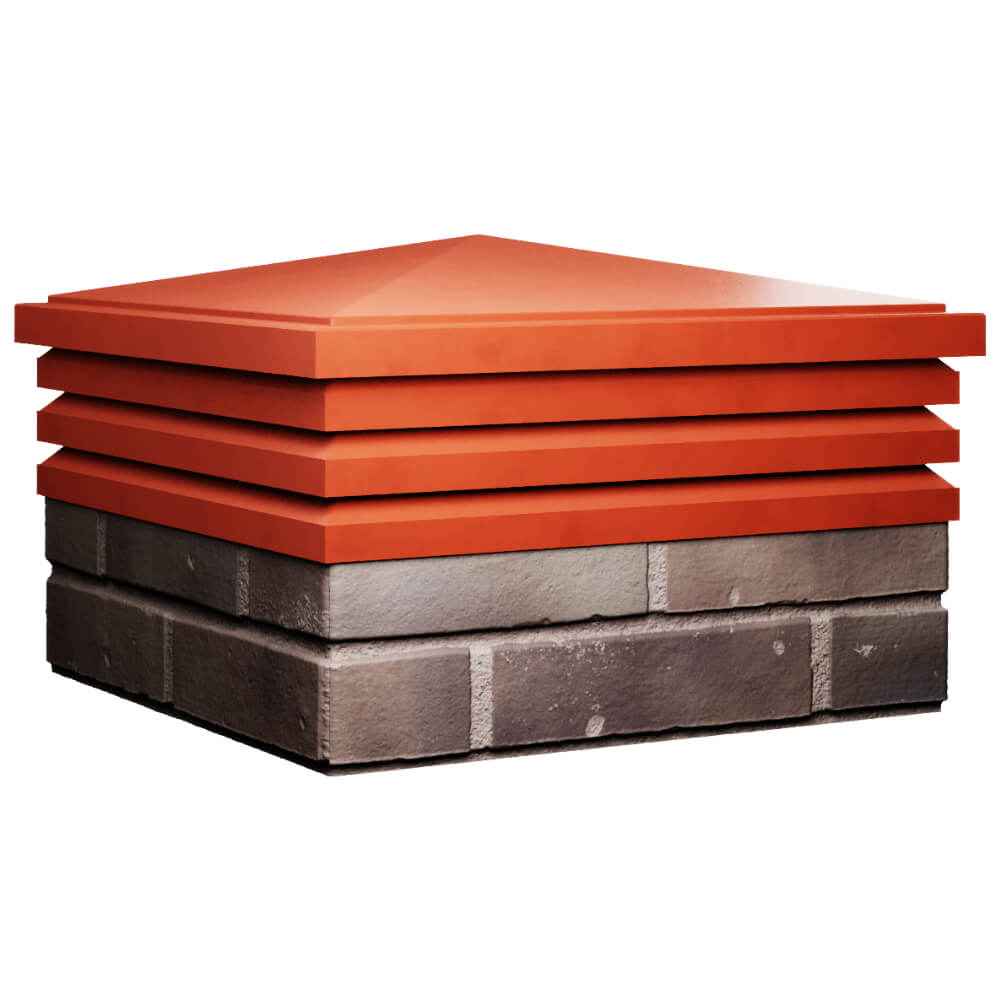 Колпак Zking Бона ХайТек Красный на столб 2х2 кирпича (513х513мм) в Великом Новгороде фото