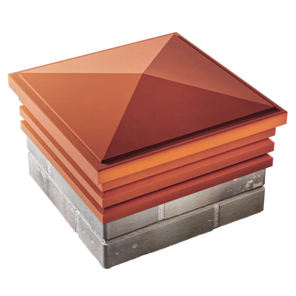 Колпак Zking Бона ХайТек Красный на столб 1.5х1.5 кирпича (385х385мм) в Великом Новгороде фото