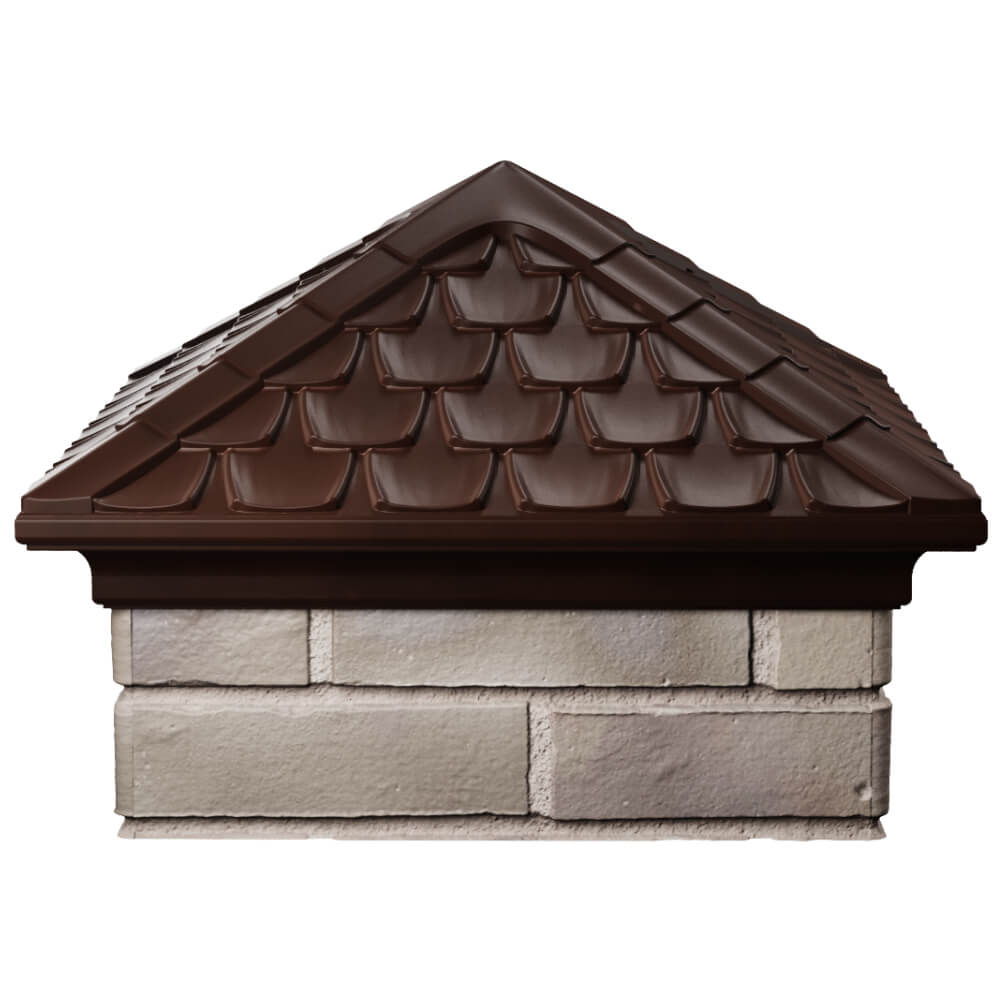 Колпак Zking Эльбрус Коричневый на столб 1.5х1.5 кирпича (385х385мм) Великий Новгород фото