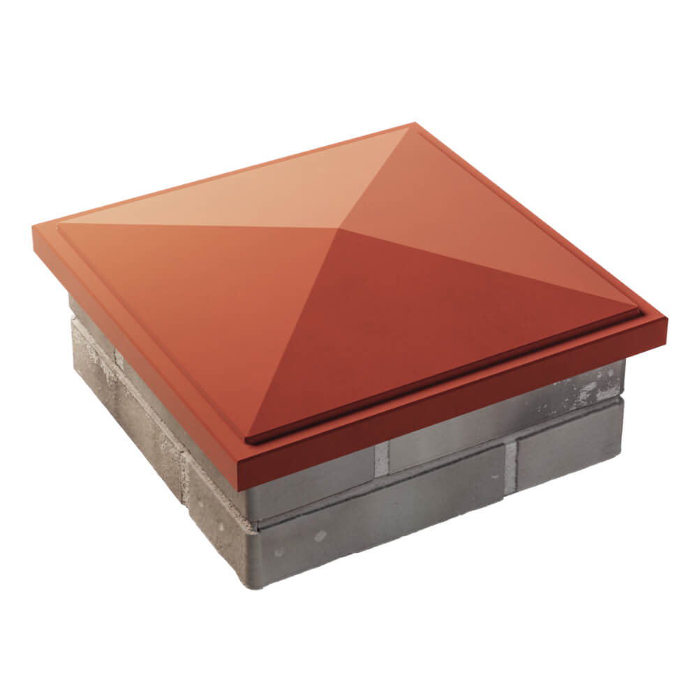 Колпак Zking БонаМоно Красный на столб 1.5х1.5 кирпича (385х385, 400х400мм) в Великом Новгороде фото