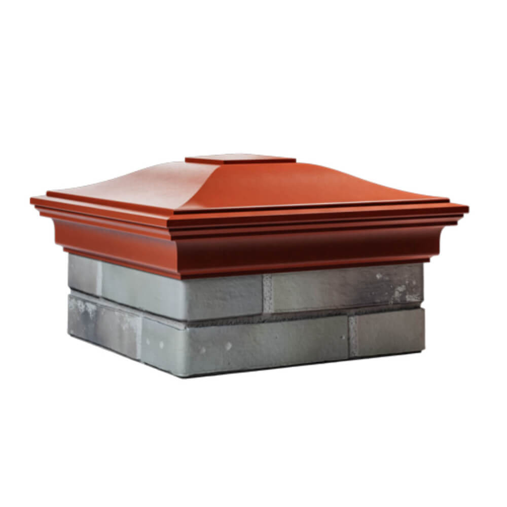 Колпак Zking Монблан Красный на столб 1.5х1.5 еврокирпича 0.7НФ (355х355мм) в Великом Новгороде фото