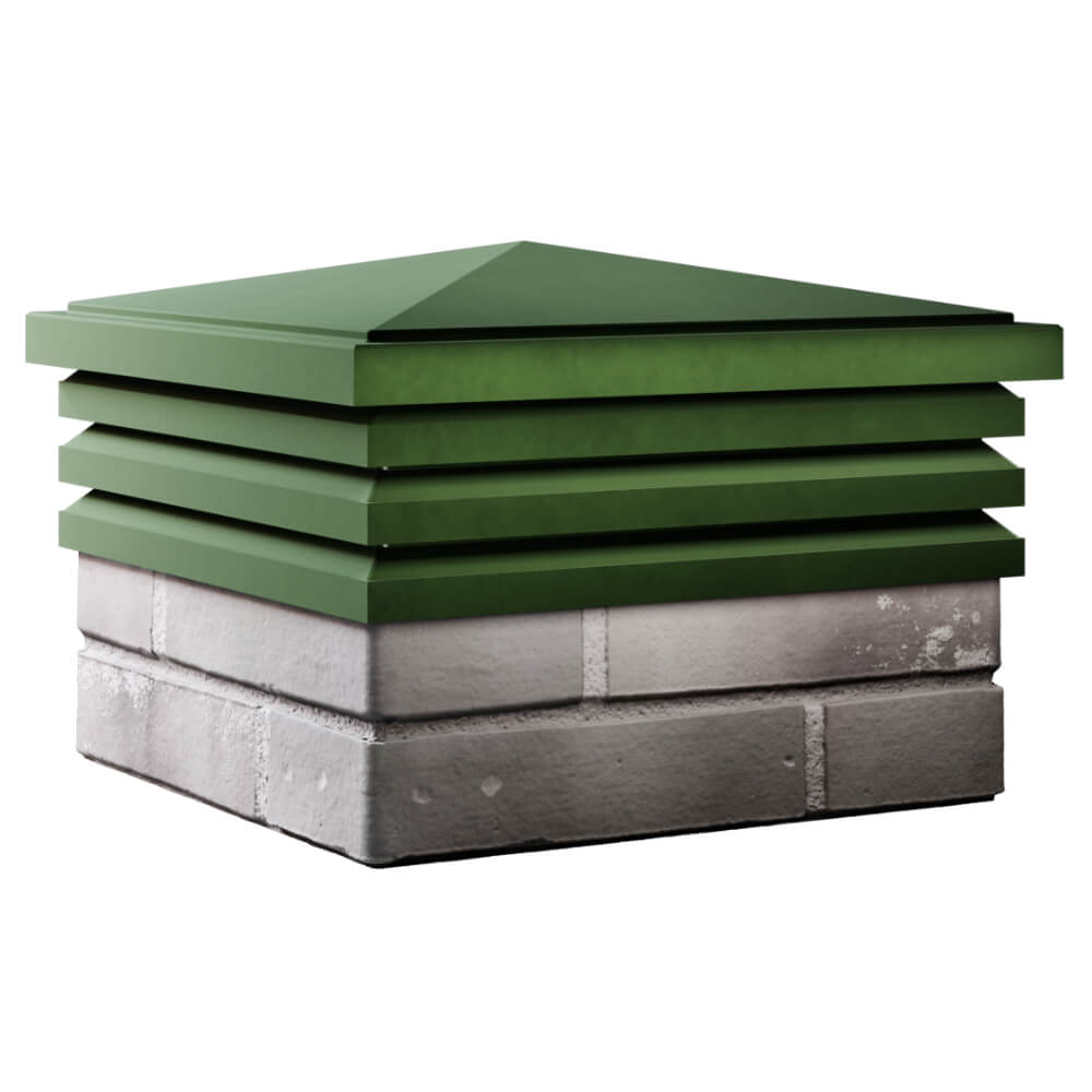 Колпак Zking Бона ХайТек Зеленый на столб 1.5х1.5 кирпича (385х385мм) в Великом Новгороде фото