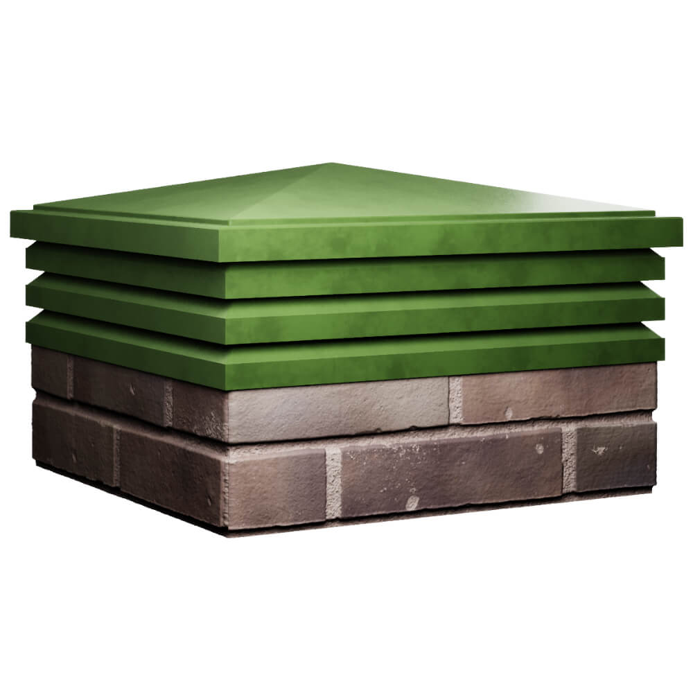 Колпак Zking Бона ХайТек Зеленый на столб 2х2 кирпича (513х513мм) в Великом Новгороде фото