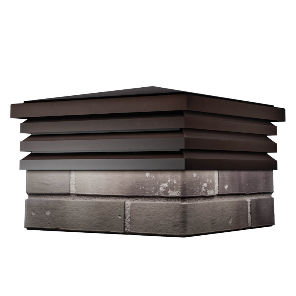 Колпак Zking Бона ХайТек Коричневый на столб 1.5х1.5 кирпича (385х385мм) в Великом Новгороде фото