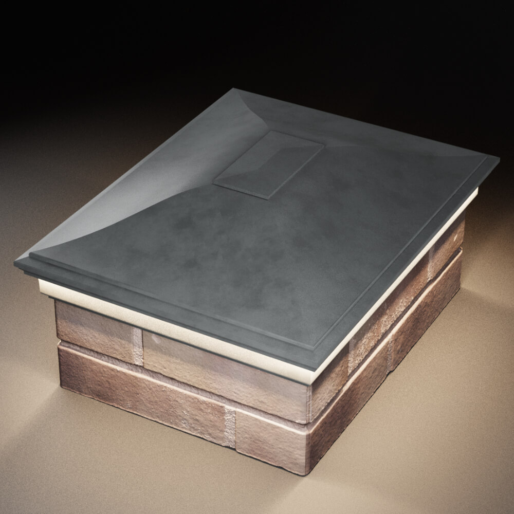 Колпак Zking Монблан Серый на столб 2х1.5 кирпича (515х385мм) c подсветкой в Великом Новгороде фото